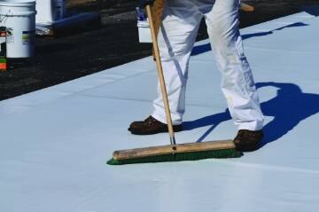 Membrane is welded at the seams and grommed in. 